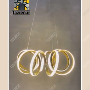 لوستر مدرن حلقه‌ای با طراحی معلق و نور LED